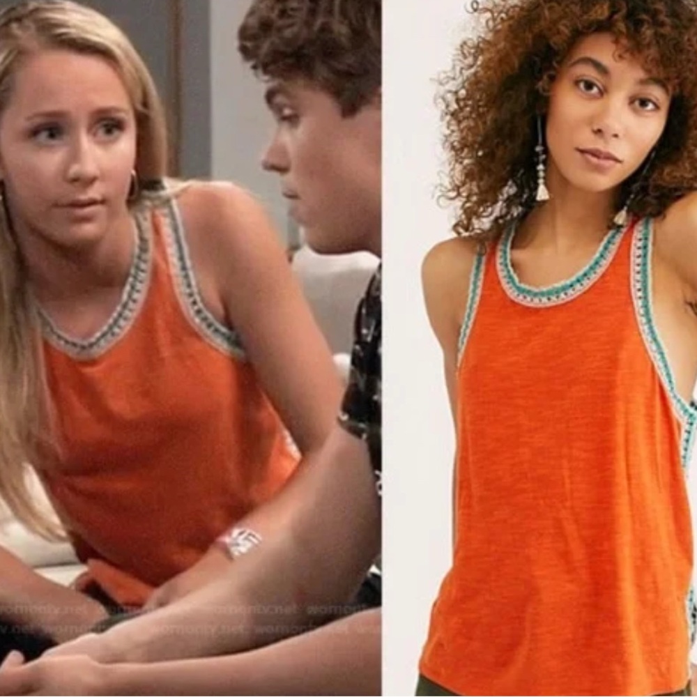 We the Free- Free People Orange Sleeveless Women's Top